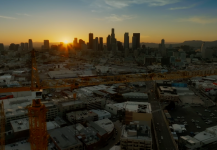 Sun Setting Behind Skyline Sun Setting Behind Skyline