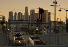 LA Metro Two Trains Cross