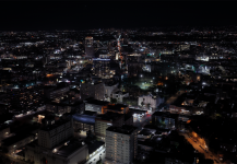 Night Wilshire Blvd Approach