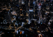 Night Skyline High Over 110 Fwy